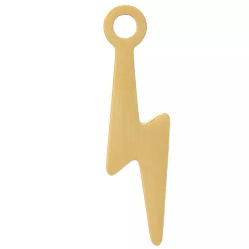 Breloque éclair 14x4 mm - Acier inoxydable 304 Doré x1