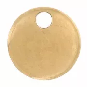 Sequins ronds 6 mm médaille à graver - Acier inoxydable 303L Doré x4