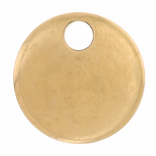 Sequins ronds 6 mm médaille à graver - Acier inoxydable 303L Doré x4