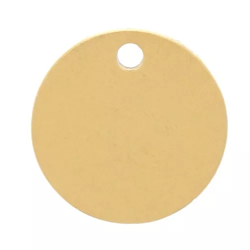 Sequins ronds 8 mm médaille à graver - Acier inoxydable 303L Doré x4