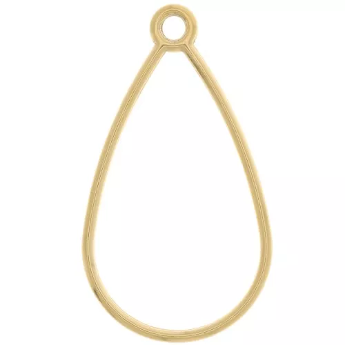 Pendentif goutte évidé 45x25 mm - Acier inoxydable 304L Doré x1