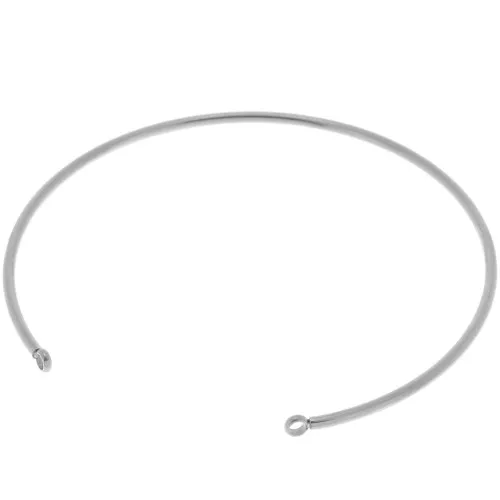 Bracelet jonc fin 1.5x160 mm avec 2 anneaux fermés - Acier inoxydable 304 x1