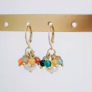 Dormeuses créoles forme ronde - anneau ouvert 12 mm - Acier inoxydable 304 Doré x2