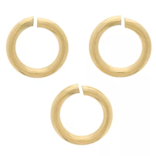 Anneaux ouverts 5x0.8 mm en Acier inoxydable 316L Doré x10