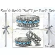 Perles en verre Samos® par Puca® 7x5 mm - Pastel Aqua x10g