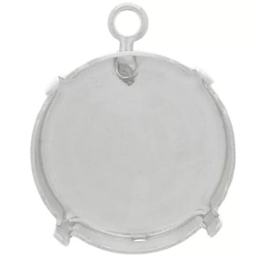Serti griffe pendentif dos fermé pour cabochon PureCrystal 1122 18 mm - Argenté x1