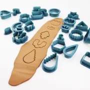 Set de 24 emporte-pièces plastique avec accessoires et outils pour polymère