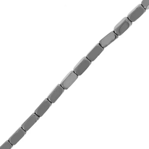 Perles rectangle 4x2 mm - imitation Hématite x39cm