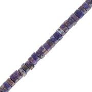 Perles Heishi rondelle pierre gemme - Régalite teintée 4x2mm - Violet foncé x40cm
