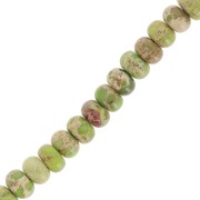 Perles Heishi rondelles pierre gemme Régalite teintée 6x4 mm Vert clair x38.5cm