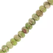 Perles Heishi rondelles pierre gemme Régalite teintée 6x4 mm Vert clair x38.5cm