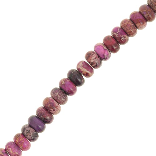 Perles Heishi rondelles pierre gemme - Régalite teintée 6x4 mm - Violet x38cm