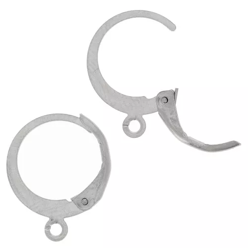 Dormeuses créoles forme ronde 12 mm - anneau ouvert - Acier inoxydable 304L x20