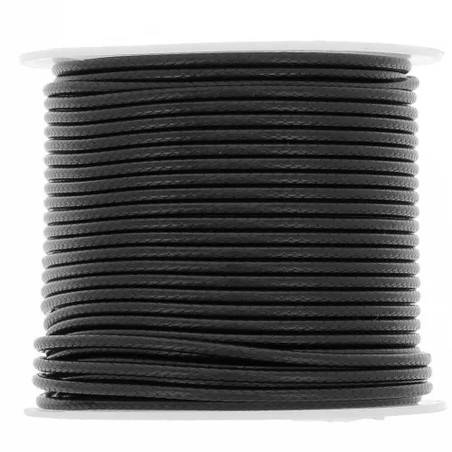 Cordon polyester imitation serpent type snake cord 1.6 mm - Noir x10m