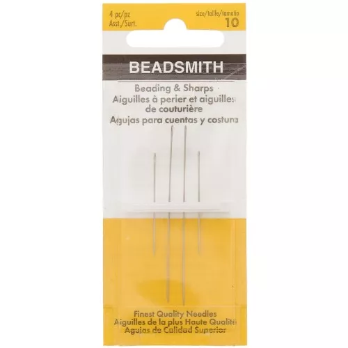 Aiguilles à perler n°10 - Beadsmith - 2 longues et 2 courtes x4