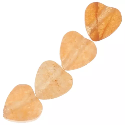 Perles coeur 4 mm en pierre gemme teintée - Quartz orange x4