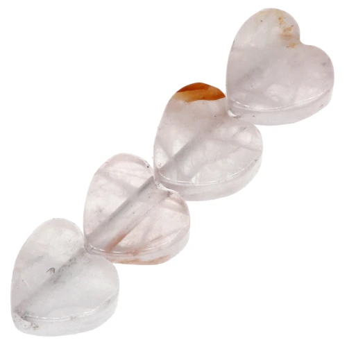 Perles coeur 4 mm en pierre gemme - Quartz rose x4
