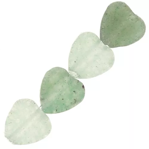Perles coeur 4 mm en pierre gemme - Aventurine x4