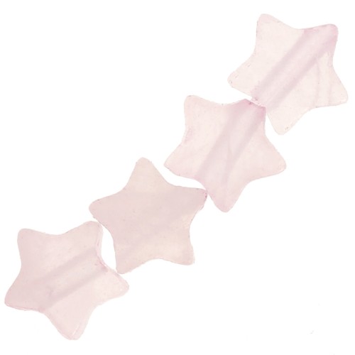 Perles étoile 4 mm en pierre gemme - Quartz rose x4