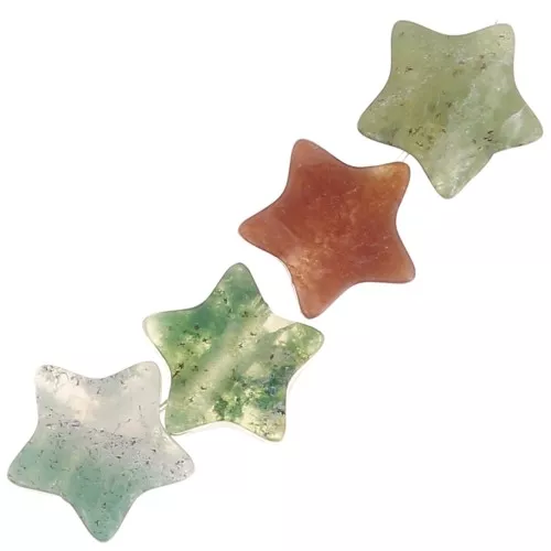 Perles étoile 4 mm en pierre gemme - Agate indienne x4