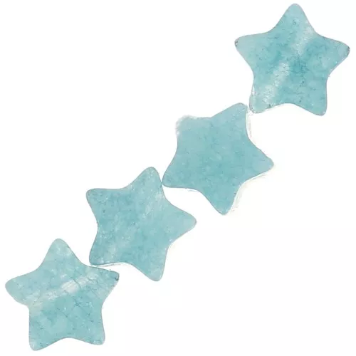 Perles étoile 4 mm en pierre gemme teintée - Calcédoine bleue x4