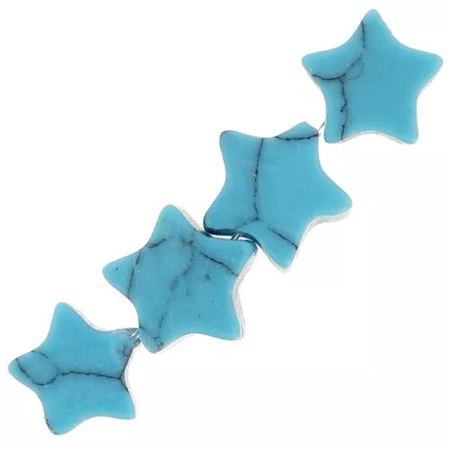 Perles étoile 4 mm en imitation pierre gemme - Turquoise x4