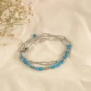 Perles étoile 4 mm en imitation pierre gemme - Turquoise x4