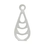 Breloque goutte ajourée 11x5 mm - Placage argent fin x1