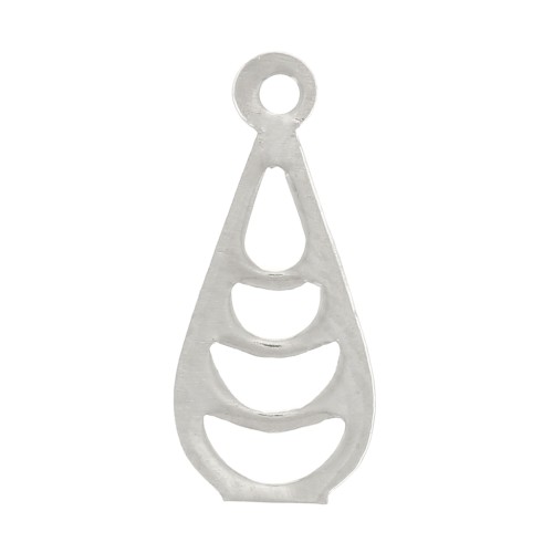 Breloque goutte ajourée 11x5 mm - Placage argent fin x1