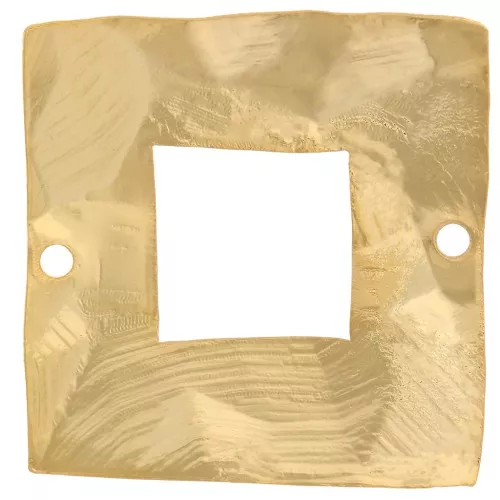 Intercalaire carré irrégulier martelé strié 21 mm - Doré à l'or fin x1