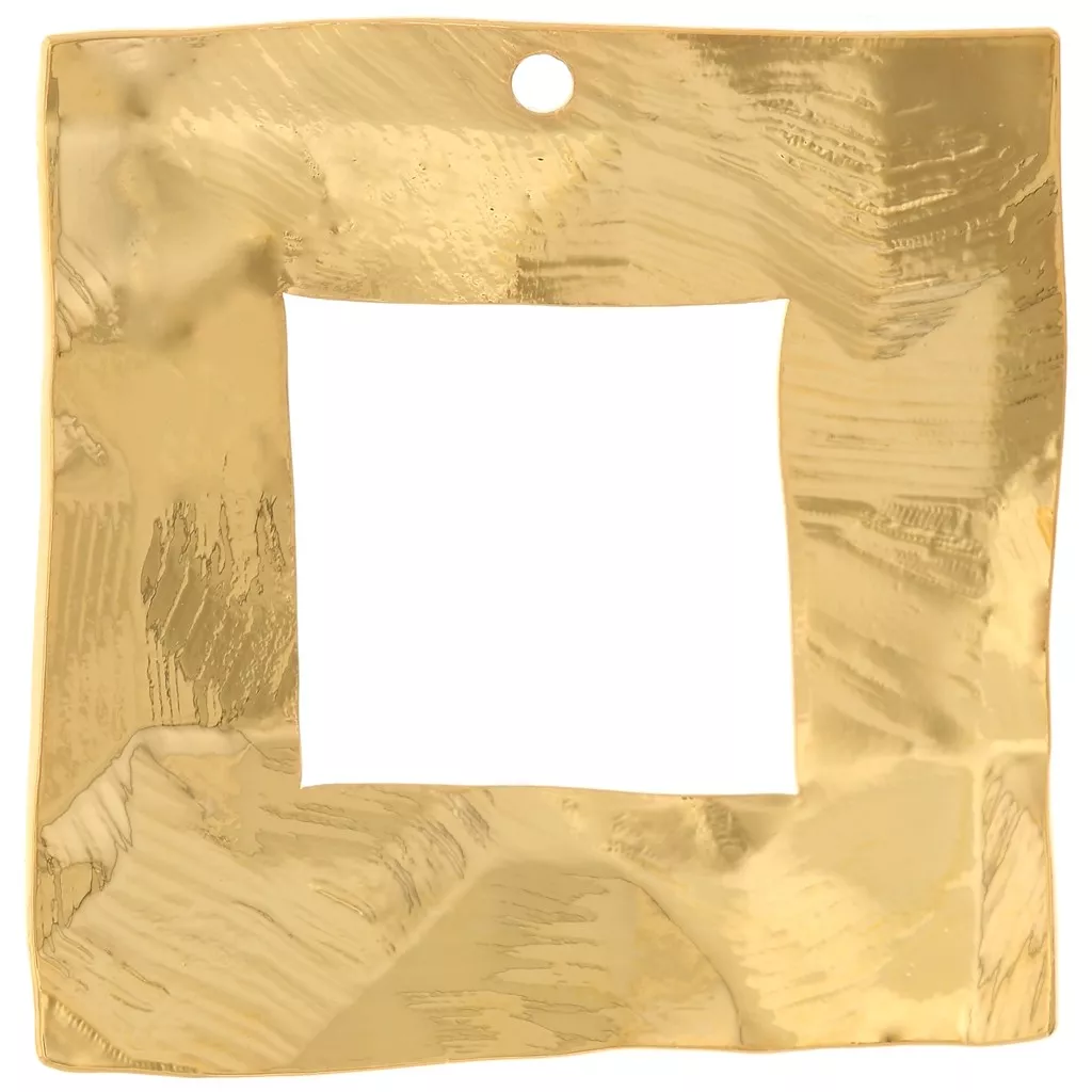 Pendentif Carré Jacomo Paris En Métal Doré - Occasion, Bijou élégant