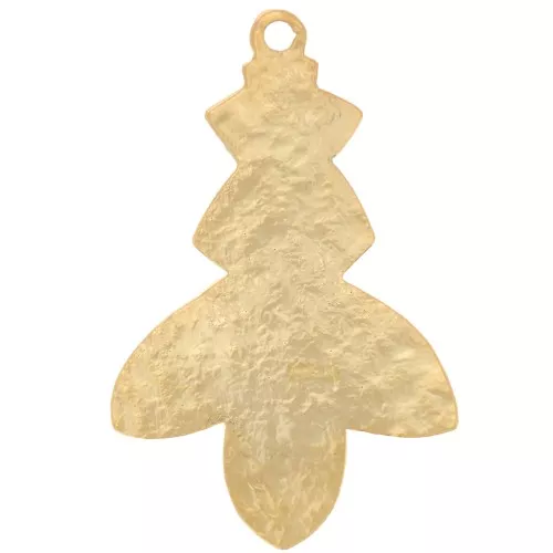 Pendentif design martelé 30x19 mm - Doré à l'or fin x1