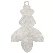 Pendentif design martelé 30x19 mm - Placage Argent fin x1