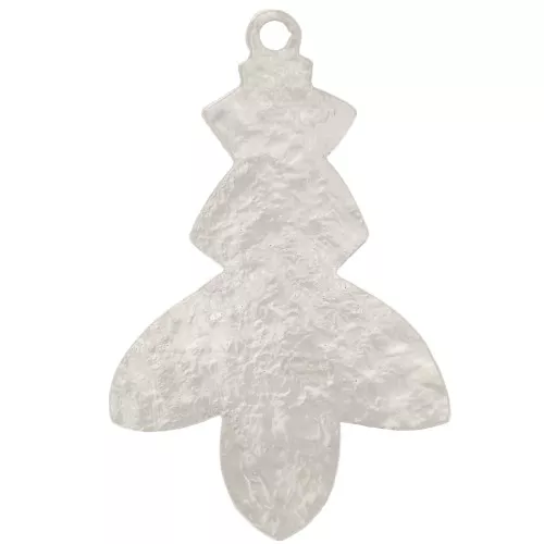 Pendentif design martelé 30x19 mm - Placage Argent fin x1