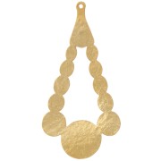 Pendentif goutte martelé 56x29 mm - Doré à l'or fin x1|raw }}