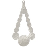 Pendentif goutte martelé 56x29 mm - Placage Argent fin x1|raw }}
