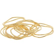 Anneau fermé rond irrégulier 20 mm - Doré à l'or fin x1