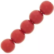 Perles en résine opaque 4 mm - Rouge x15