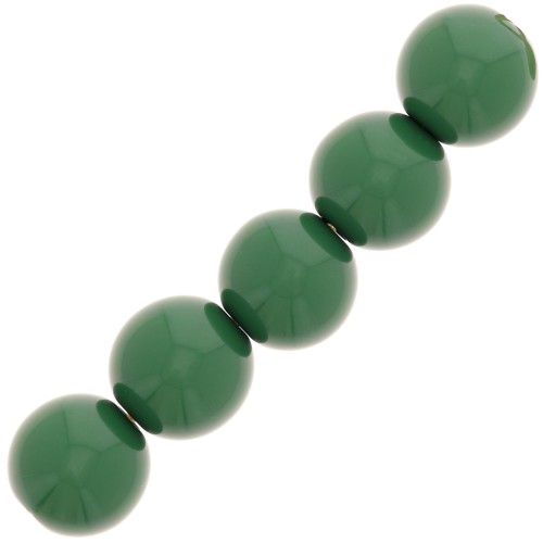 Perles en résine opaque 6 mm - Vert sapin x10
