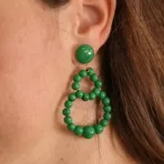 Perles en résine opaque 6 mm - Vert sapin x10