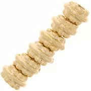 Perles rondelles motif fleur 6 mm - Doré à l'or fin x10