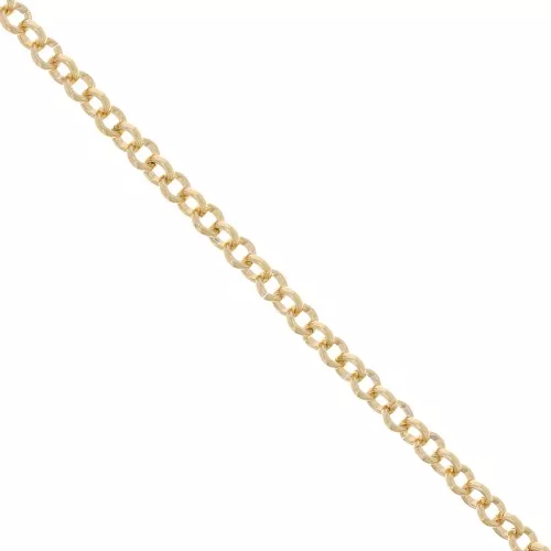 Chaîne en aluminium maille Jaseron 4.9 mm - maillons ouverts - Doré x50cm