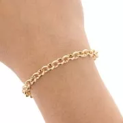 Chaîne en aluminium maille Jaseron 4.9 mm - maillons ouverts - Doré x50cm