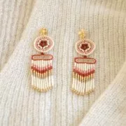 Clous d'oreilles fleur 12x10 mm - avec anneau fermé - Doré à l'or fin x20