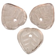 Breloques feuilles en verre 9 mm - Light Smoked Topaz x25