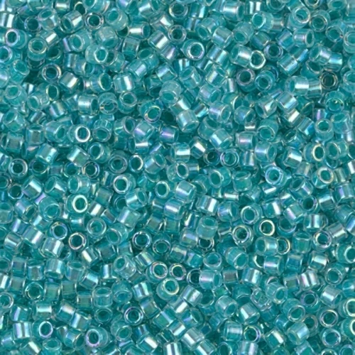 Miyuki Delica 10/0 DBM0079 - Turquoise Green Lined Crystal AB x8g