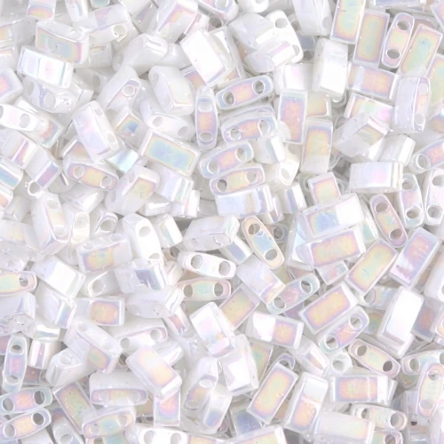 Miyuki Half Tila Beads 5x2.3x1.9mm HTL-471 - White Pearl AB x10g