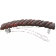 Accessoires - Barrette à cheveux effet tressé 85x17 mm en acrylique - Ambre marbré x1 Barrette à cheveux effet tressé 85x17 mm en acrylique - Ambre marbré x1