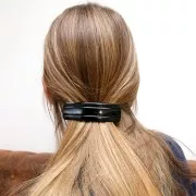 Barrette à cheveux large 93x29 mm en acrylique - Noir x1