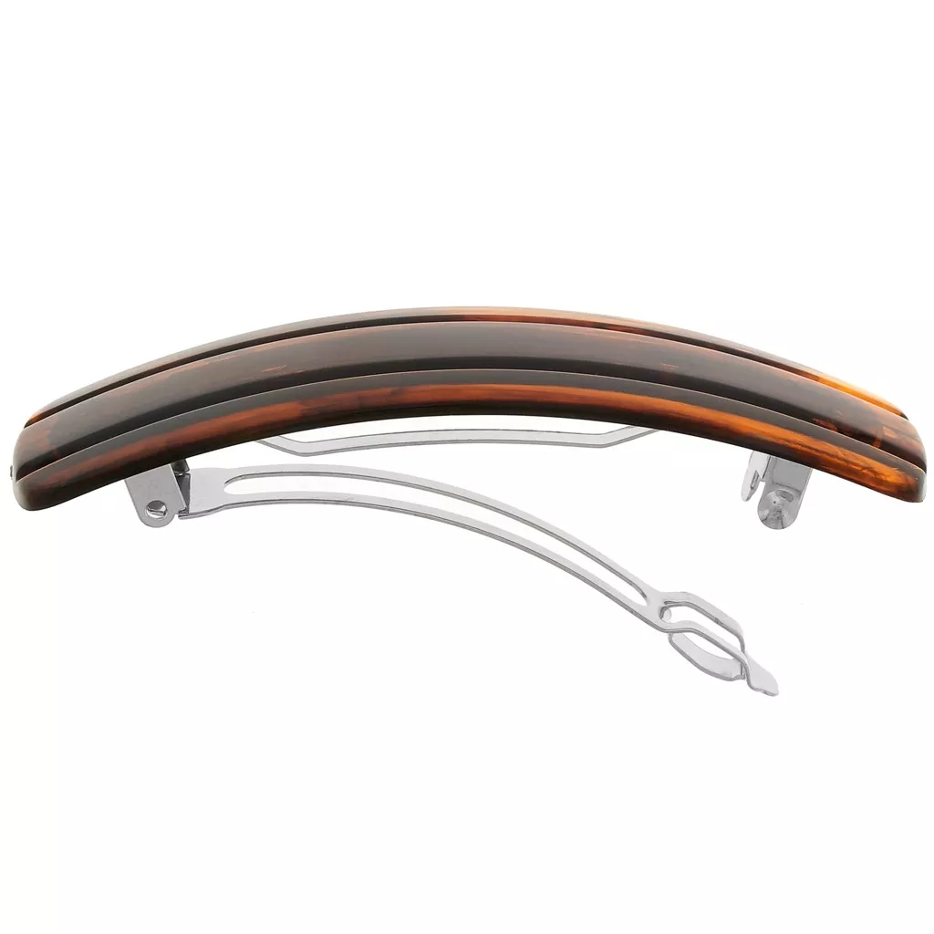 Barrette à Cheveux Argent Cristaux Gris Et Ambre - NY Fashion Accessories